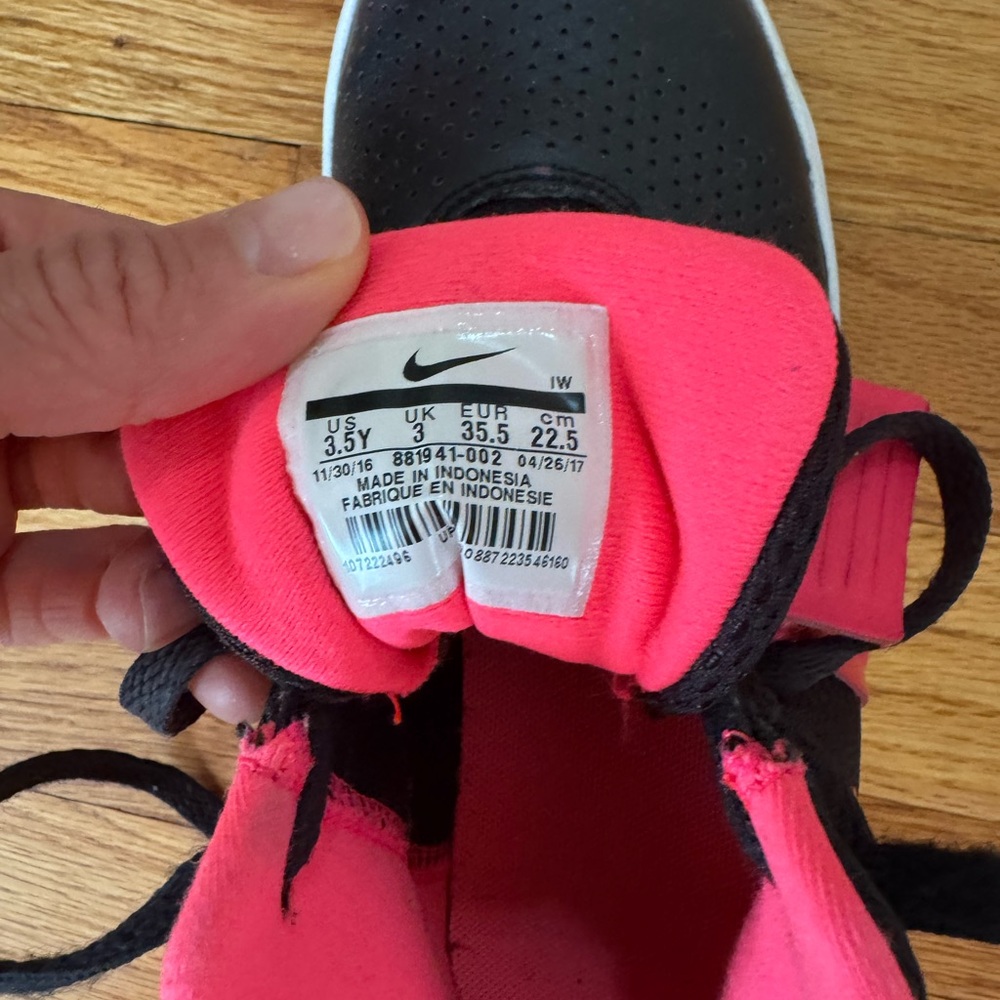 Nike Black and Pink Sneakers with Adjustable Straps - Picture 3 of 4